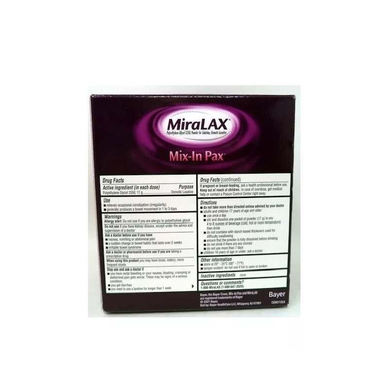 Miralax Single Dose Packet Power 10 ct