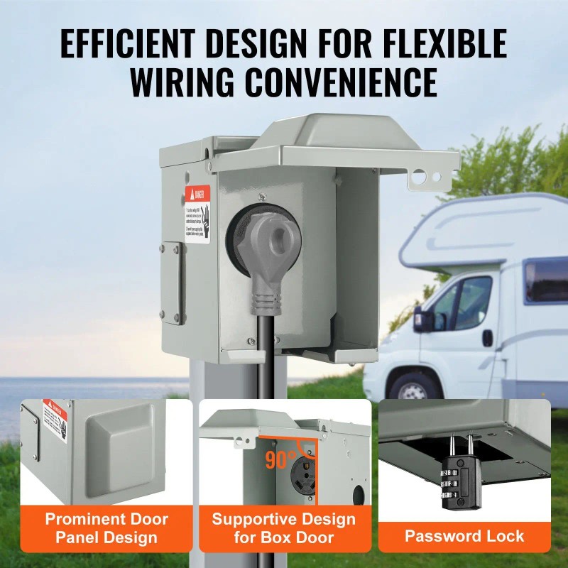 For UL Standards Tested 30 Amp RV Power Outlet Box
