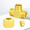 TAILONZ PNEUMATIC 2PCS Brass Compression Tube Pipe Fitting Connector, Tee，10mm