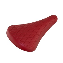 Vintage Diamond Pattern Vinyl BMX Bike Saddle, (Red)