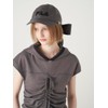 Fur RWGH254502 Women's Big Ribbon Cap, CGRY, Free size