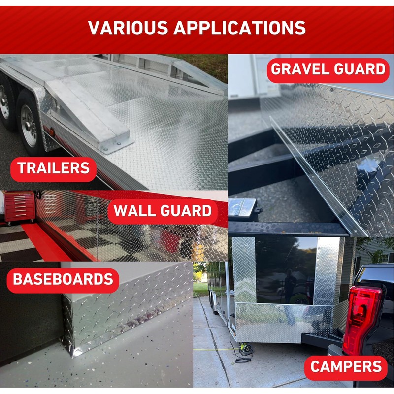 EAGLE 1 8FT Long FT Embossed Aluminum Diamond Checker Plate-