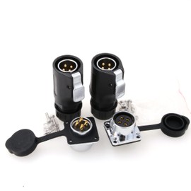 Eonvic LP20 4Pin Aviation Connector Plug Male and Socket Female Auto Industrial Waterproof Wire Connectors for Industrial, Power, Car, LED Lamp Project (2 Sets, 4Pin Plug Male and Socket Female)