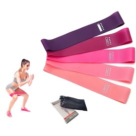 fdsmall Resistance Bands for Fitness, Set of 5, Skin-Friendly Resistance Fitness Exercise Loop Bands with 5 Resistance Levels, Workout Resistance Bands for Strength Training, Yoga, Gym, Pilates,