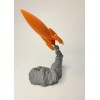 RayWin 3D Printed Rocket Model,Space Rocket,Aerospace Science Decor 7.6"Orange/Gray V2