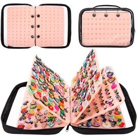 PACMAXI Shoe Charms Organizer, Shoe Charms Display Holder with 5 Pages, Portable Travelling Storage Bag for Shoe Charms Shoe Charms Collection Book (Shoe Charms Not Included)