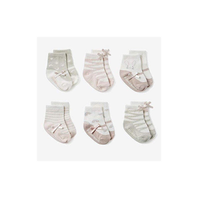 Pink Mary Jane Non Slip Socks 6pk PINK / 0-12M