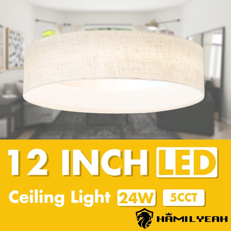 Hamilyeah LED Flush Mount Ceiling Light Fixture Set of 2,