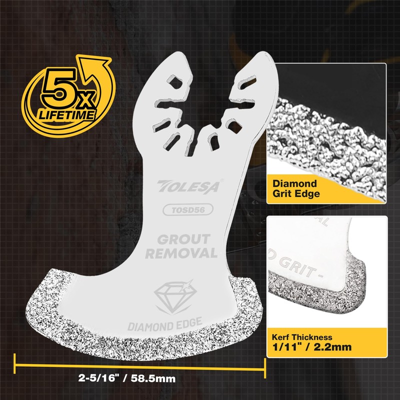 TOLESA Oscillating Multi Tool Swing Diamond Blades, Diamond Oscillating Tool