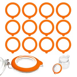HJIAMA Rubber Rings, Pack of 12, Rubber Rings for Weck Jars, Heated, Easy to Clean, Sealing Rings, Replacement Preserving Rings, Suitable for Airtight Jars, Candy Jars, Storage Jars