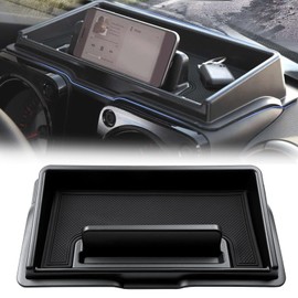 Center Console Organizer for Suzuki Jimny JB64 JB74 2019-2025 Dashboard Insert Tray, Dash Organizer Box for Phones, Keys & More, with Anti-Slip Mat, Dash Board Interior Accessories (Black)