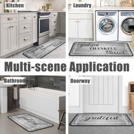2Pcs Fat Chef Kitchen Rugs Set of 2 Floor Mats for Cooking Non Slip Waterproof Standing Kitchen Runner Mats 17”x30”+17”x47”