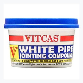 VITCAS 400gm Tub White Pipe Jointing LeakProof Compound - Used with Hot or Hold water, Natural gas, LPG gas and Low-Pressure Steam - Creates an Airtight Seal -Easy to Apply