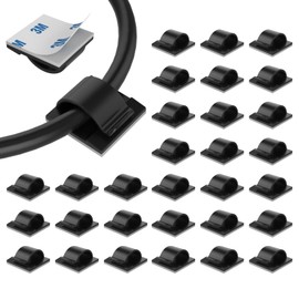LinkDocs 30 Pieces Adhesive Cable Clips Wire Clips Cable Wire Management Wire Cable Holder Clamps Cable Tie Holder for Car, Office and Home