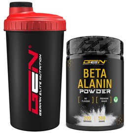 Beta Alanain 500 g Powder + Premium Shaker - +99% Purity - Premium Grade - Laboratory Tested - Vegan - German Elite Nutrition