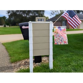 Custom Design Products Mailbox Protector - Pre-Assembled, No Dig, Keep Safe from Snowplow, Made in USA (Tan)
