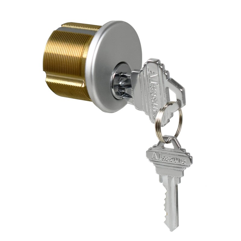 AIsecure Brass Mortise Cylinder with 2 Keys for SC Keyway