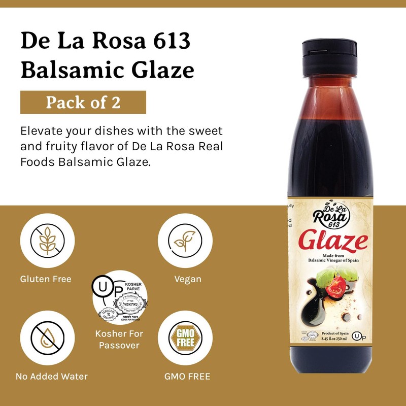 De La Rosa Balsamic Glaze, Vegan, KOSHER FOR PASSOVER, Non-GMO