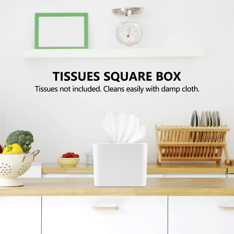 Plomevry Square Tissue Box Tissue Box with Wooden Lid Household