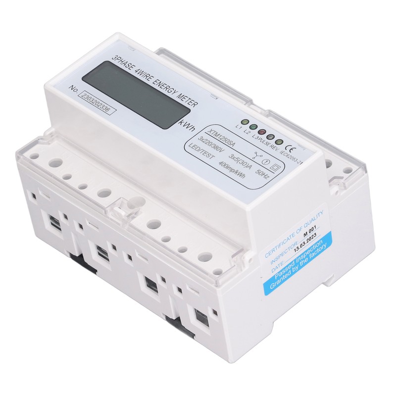 7 Digit LCD Electric Energy Meter 35mm DIN Rail Mounting
