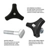 Wbeng 2 Pcs Lawn Mower Handle Knobs Nut Bolt with