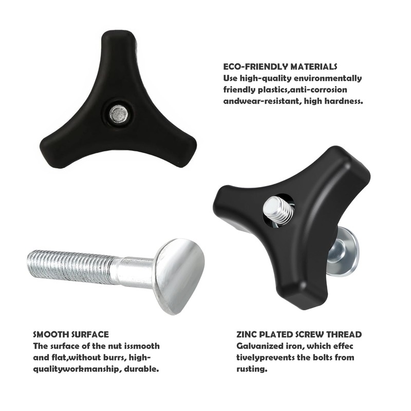 Wbeng 2 Pcs Lawn Mower Handle Knobs Nut Bolt with