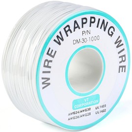 JESSINIE White Electronic Wire DM-30-1000 - 30 AWG Single Core Tinned Copper Solid Cable, 250M, P/N PCB