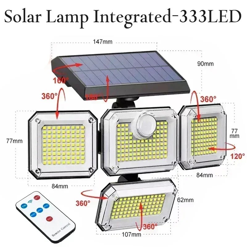 Solar Motion Sensor Wall Light for Outdoor Use – Adjustable
