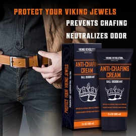 Viking Revolution Balls Deodorant With Aloe Vera and Purslane - Groin and Crotch Anti-Chafing Cream for Men - Quick Drying, Talc-Free Ball Cream 3.4oz