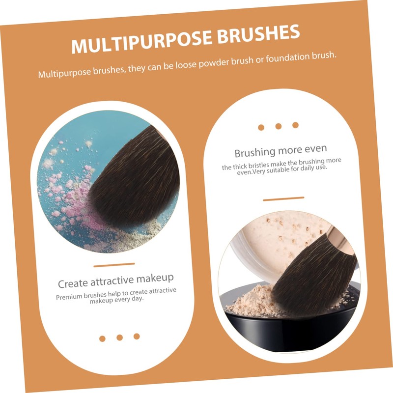 Baluue Practical Makeup Double-ended Blush Powder Brush Wooden Handle Multipurpose