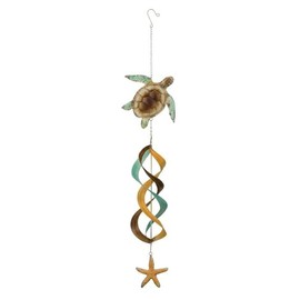 Hanging Wind Spinner Sea Turtle Multi Color Metal
