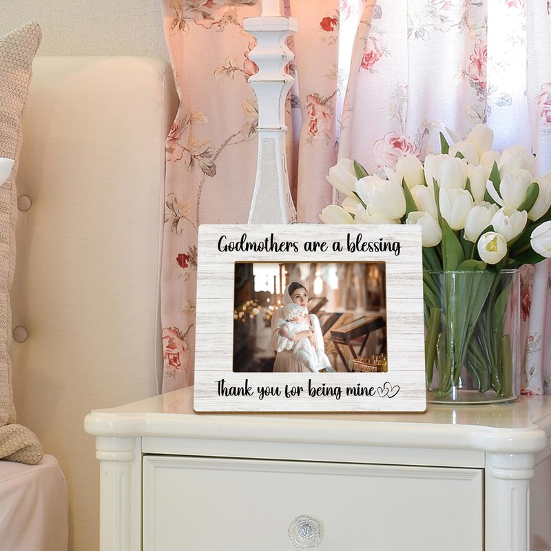 DIENADFX Godmother Baptism Aunt Picture Frame, Godmother Proposal Gift, Christmas