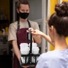 Bodaon 4 Cup Drink Carrier with Handle, Plastic Cup Carriers