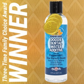 Bodhi Dog Peppermint Dental Water Additive for Dogs & Puppies - Freshens Breath, Reduces Tartar, Promotes Healthy Gums - Oral Care for Teeth & Breath - Supports Clean Mouth - Made in USA (8 Fl Oz)