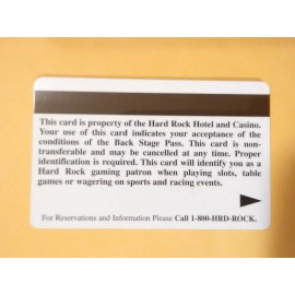 HARD ROCK HOTEL CASINO LAS VEGAS, NEVADA HARD TO FIND BACK STAGE PASS SLOT CARD!