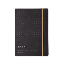 Letts Eco Writers Quotes A5 Week to View 2023 Black Kraft Paper Diary