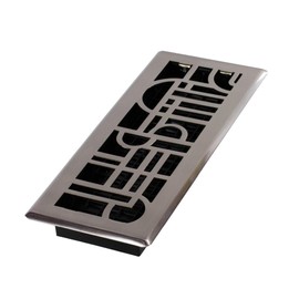 Decor Grates (4-Pack) ADH412-NKL Art Deco Floor Register, 4x12 Inches, Brushed Nickel Finish