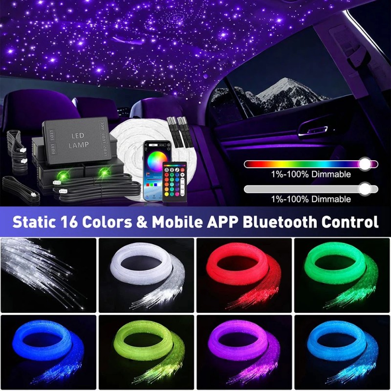 Split Starlight Headliner Kit - 400Pcs 0.02In 4.9Ft Fiber Optic