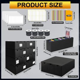 Toploader Storage Box for 3" x 4" 35pt Rigid Card,Holds 2600+ Toploaders,Trading Card Organizer with 24 Drawer Box,72 Dividers,3 Label and 5 Tapes,Perfect Top Loaders Holder and Sports Card Storage