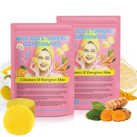 Kojic Acid and Turmeric Pads,Turmeric kojic Acid Pads, Turmeric and Kojic Acid Cleansing Pads for Face, Turmeric Cleansing Pads for Dark spots, Exfoliating, Acne Scars (80 PCS)