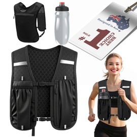 PIEKEDS Running Phone Holder Vest with 550ml Running Water Bottle, Adjustable & Lightweight Hydration Vest | Reflective Running Vest for Men & Women