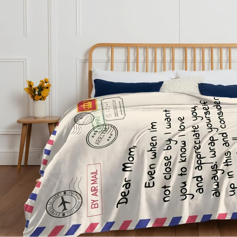 Throw Blankets Anniversary Birthday Gift for Mom from Daughter Son，Heartfelt