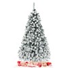 DORTALA Pre-lit Christmas Tree, 6 FT Snow Flocked Artificial Xmas