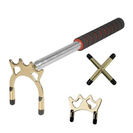 KKPLZZ Pool Snooker Table Cue, Retractable Billiards Pool Cue with Brass Cross & Spider Holder Rests, Billiards Pool Cue Accessory for Most Pool Sticks Amateur and Professional Use