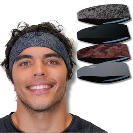 Hydra2 Sweat Band for Maximum Sweat Diversion | Lightweight and Breathable Headband Design for Athletes, Running, Gym, and Outdoor Workouts | H2 Flatweave, Topo Black