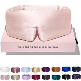 DROWSY Silk Sleep Mask - A padded silk cocoon that hugs the face for luxurious sleep in complete darkness (Sunset Pink)