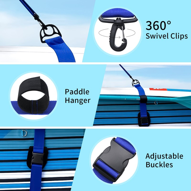 KOETSU Adjustable SUP Carry Straps - Padded Kayak & Paddle