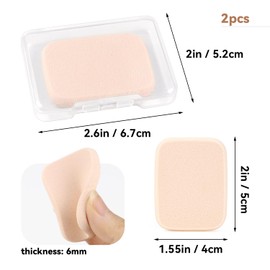 2 Pcs Makeup Sponges with Travel Case, Facial Primer Compact Powder Puff, Cosmetics Blush Applicators Sponges for All Skin Types Wet and Dry Dual Use (Square)