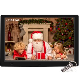 Digital Picture Frame, 10.1 Inch Photo Frame with 32 GB USB Stick, Motion Sensor, 1920 x 1080 IPS Screen, Calendar, Timer Switch, Photo/Video/Music Player, Electronic Picture Frame, Wall Mountable