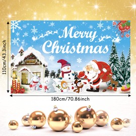 Christmas Backdrop, Christmas Backdrop Large for Christmas Party Decoration, Christmas Backdrop Photography Large, Christmas Backdrop Photography for New Year Xmas Eve Family Party Decoration (Blue)